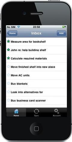Nuevos productos de GTDAgenda Pantalla de GTDAgenda para iPhone