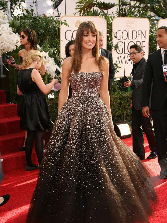 Olivia Wilde tried to steal the show in her sparkly Marchesa gown