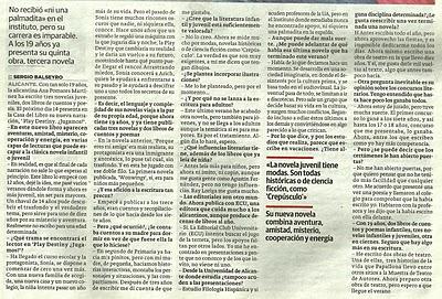 Entrevista a Ana Pomares para el Periódico La Verdad y Las Provincias