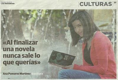 Entrevista a Ana Pomares para el Periódico La Verdad y Las Provincias