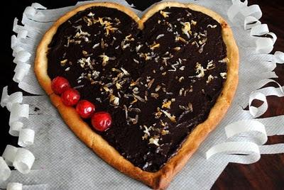Tarta fina de chocolate para San Valentín