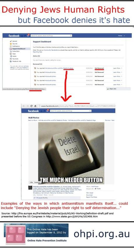 Facebook elimina Israel