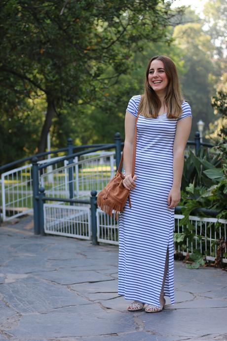 Vestido largo y con rayas para verano