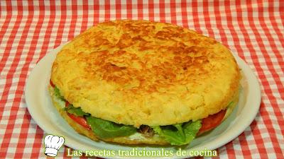 Tortilla de patatas rellena