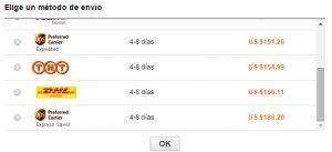 Comprando y métodos de envió en Paginas Chinas