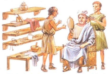 La estética masculina en la Antigua Roma; afeitados.