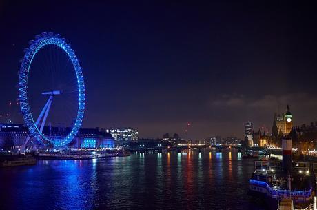 El Ojo, Londres, Noche Fotografía, London Eye, Azul