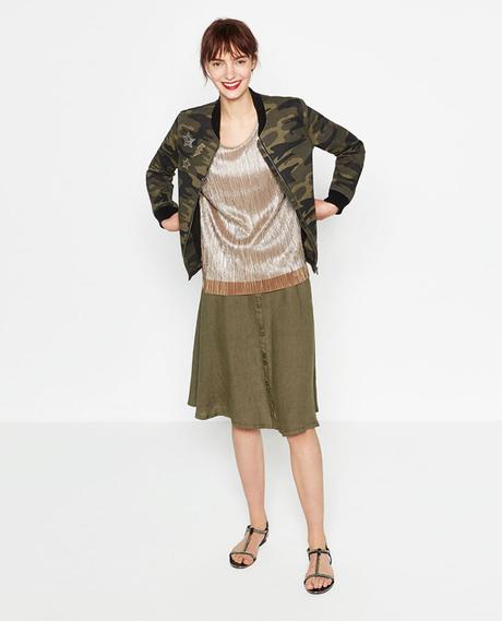 cazadora bomber estampado camuflaje verde militar zara