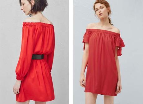 off the shoulder dresses in red
