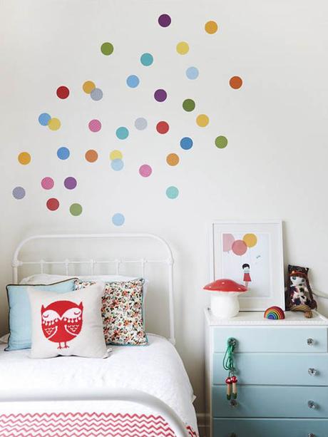 pintar paredes habitaciones infantiles lluvia de confetti