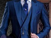 Chaqué azul novio estilo entallado
