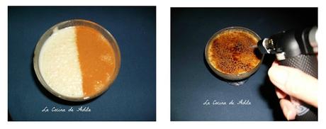 Arroz con leche y manzanas fritas