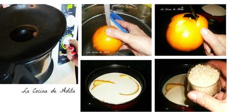 Arroz con leche y manzanas fritas