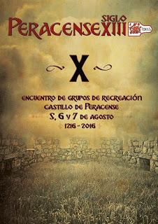 Cartel y programa X encuentro medieval Castillo de Peracense.