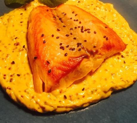 Salmón a la mostaza y miel