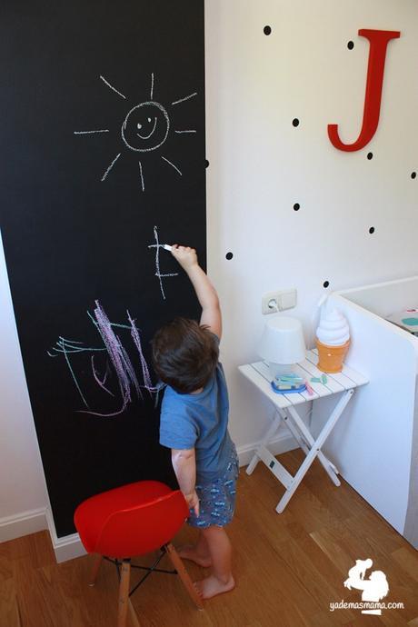 pared de pizarra habitación infantil