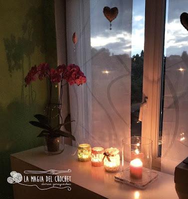 Más Portavelas coloradas al Crochet!!!!