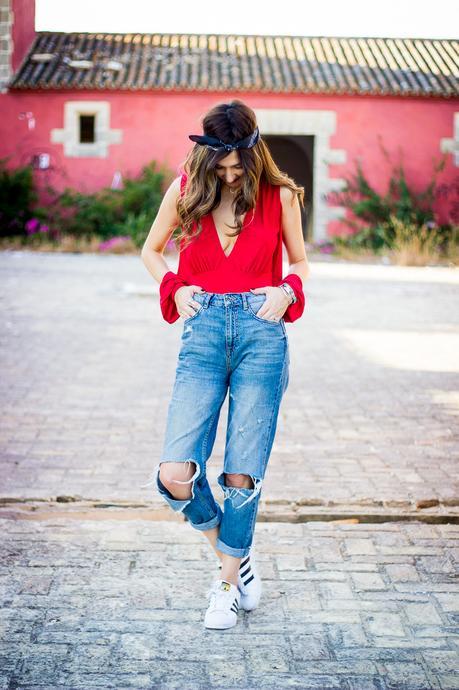 Red Body and Adidas Superstar