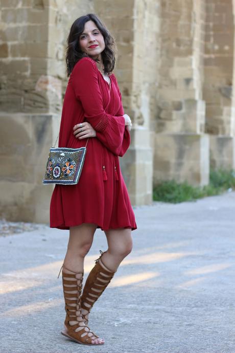 fashion blogger - easy wear - hippie chic - red dress - blog de moda