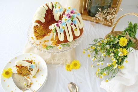 Carrot Bundt Cake and Chamomile Orange Icing #Bundtbakers