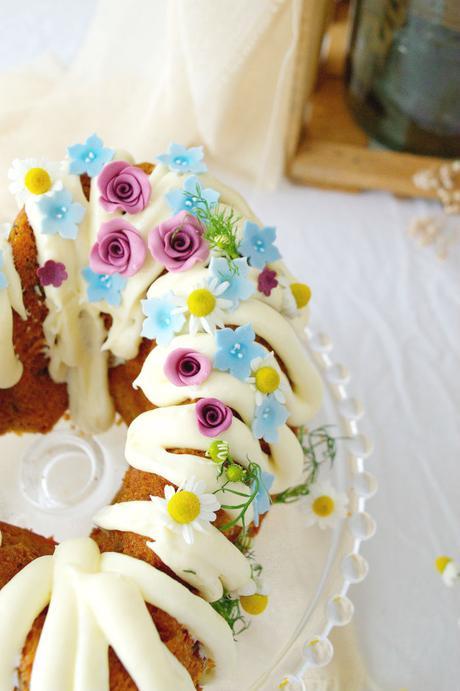 Carrot Bundt Cake and Chamomile Orange Icing #Bundtbakers