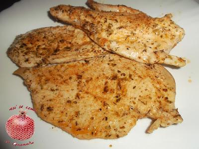 Pechuga de pollo aliñada