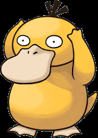 Imagen de Psyduck, Pokemon con forma de pato amarillo y las manos siempre en la cabeza.