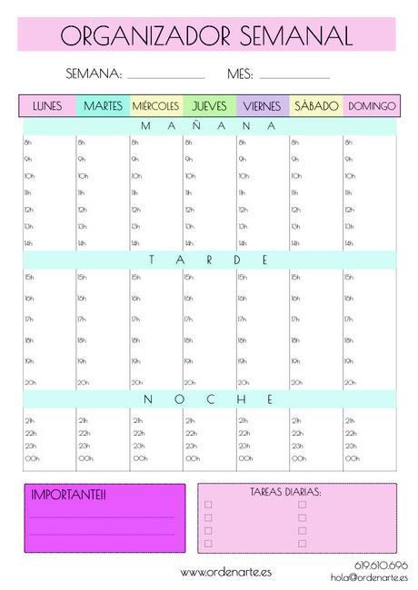 Planning organizador semanal
