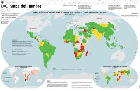 La apuesta del milenio: erradicar el hambre en el mundo Así han cumplido los distintos países los objetivos para con la erradicación del hambre. Fuente: FAO