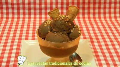 Helado de chocolate sin heladera
