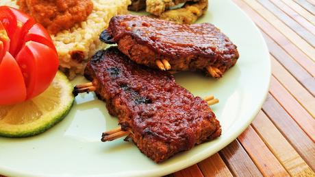 Costillas veganas con salsa barbacoa
