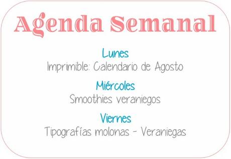 Agenda Semanal 25/07 - 31/07