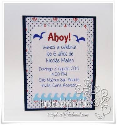 Invitaciones para Niños - Tema Naútico - Nautical Theme Birthday Invitations.