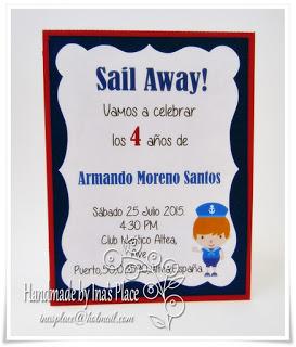 Invitaciones para Niños - Tema Naútico - Nautical Theme Birthday Invitations.