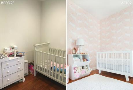 Antes y después de un dormitorio para el bebé
