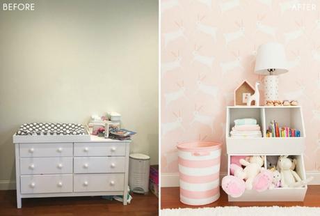 Antes y después de un dormitorio para el bebé