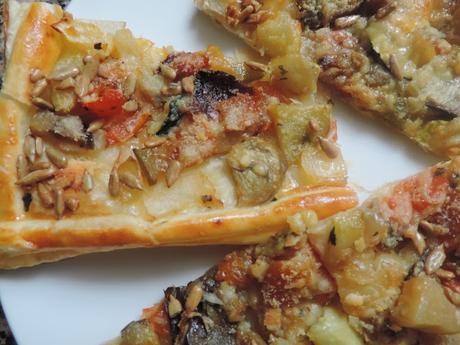 HOJALDRE DE VERDURAS CON PIPAS PELADAS