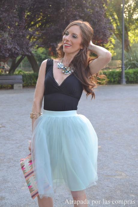 FALDA TUL AGUA MARINA