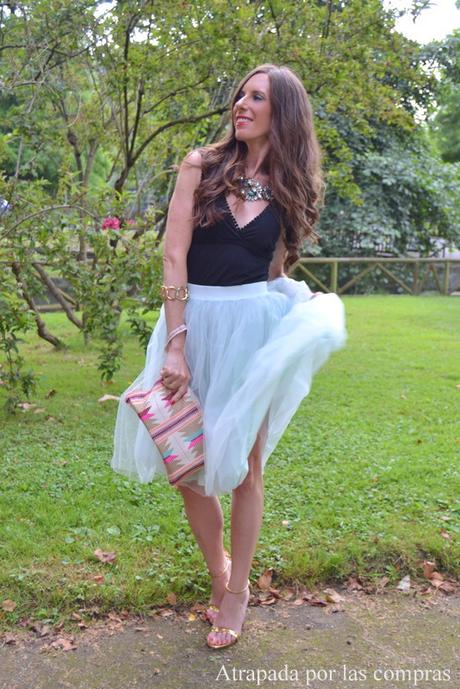 FALDA TUL AGUA MARINA