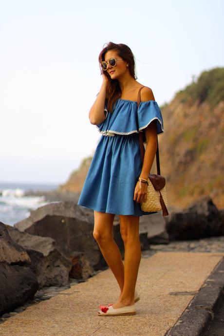Denim Off Shoulder Dress