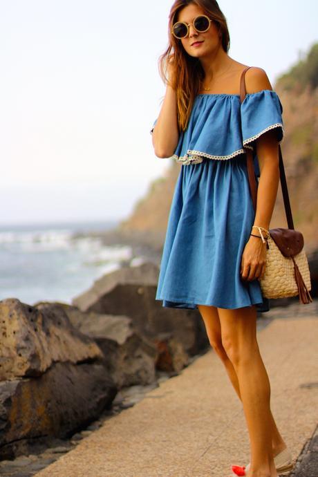 Denim Off Shoulder Dress