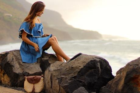 Denim Off Shoulder Dress