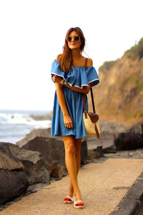 Denim Off Shoulder Dress