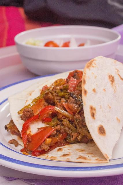 Burrito de ternera ligero mas ensalada de espárragos