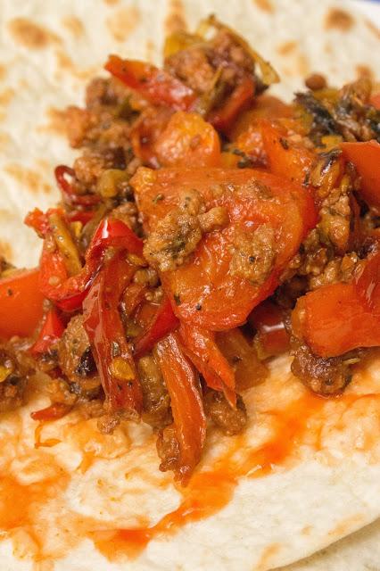 Burrito de ternera ligero mas ensalada de espárragos