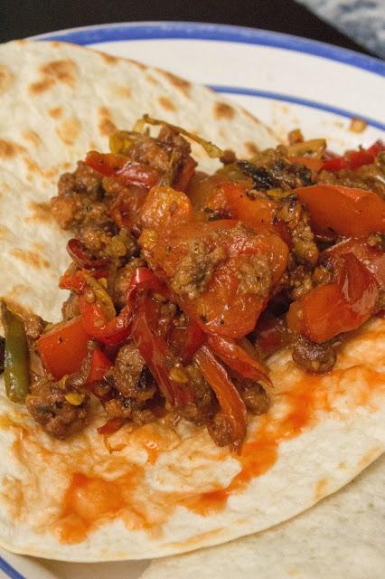 Burrito de ternera ligero mas ensalada de espárragos