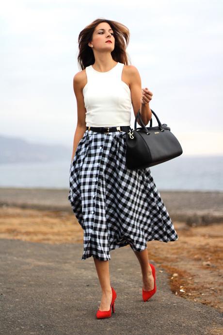 Vichy Midi Skirt