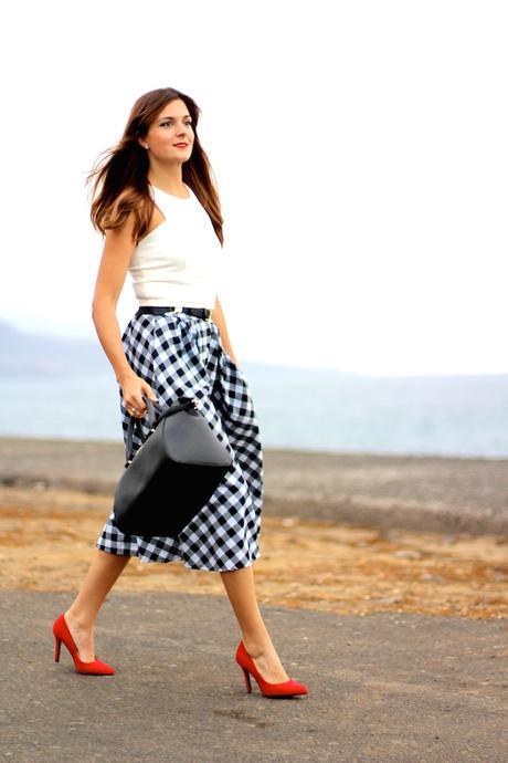 Vichy Midi Skirt