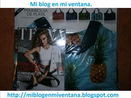 Revista Telva Agosto con bolsa de playa.