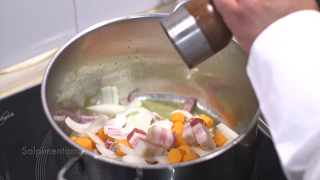 PRESA IBÉRICA CON SALSA DE RIOJA, MEDALLONES DE POLENTA Y TIRABEQUES